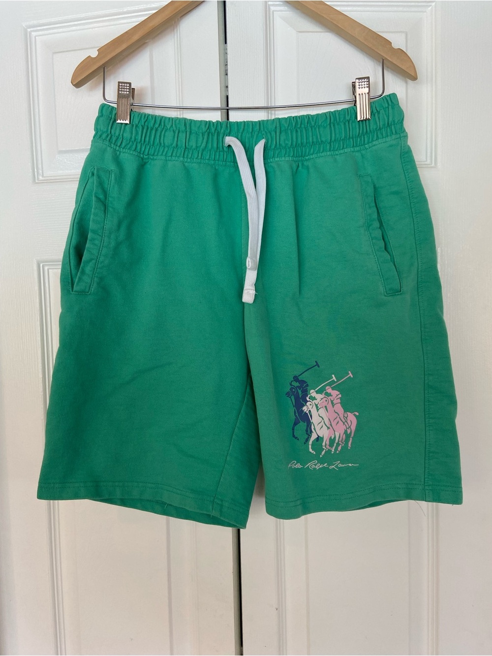 Polo by Ralph Lauren Green Swim Trunks with Multi-Color Polo Logo